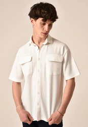 Antioch Blusenshirt Kurzarmshirt Beige/Weiß/Hellblau/Creme/Khaki/Rot