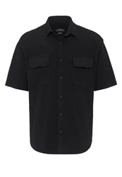 Antioch Blusenshirt Kurzarmshirt Schwarz/Dunkelblau