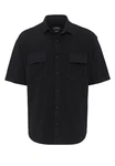 Antioch Blusenshirt Kurzarmshirt Schwarz/Dunkelblau