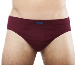 BRUBAKER Slip Herren Unterhose aus Baumwolle Dunkelrot/Lila/Bordeaux