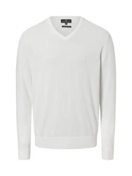 Nils Sundström Strickpullover Creme/Grau/Weiß