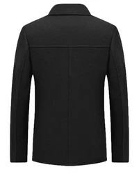 Allthemen Wollmantel Herren Wintermantel Slim Fit Kurzmantel Schwarz/Dunkelblau/Dunkelgrau