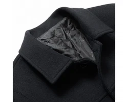 Allthemen Wollmantel Herren Wintermantel Slim Fit Kurzmantel Schwarz/Dunkelblau/Dunkelgrau