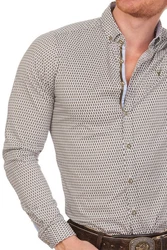 Hatico Trachtenhemd MAXIM bordeaux/oliv