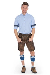 Hatico Trachtenhemd PURE Tracht Hemd MELCHOR hellblau/rot