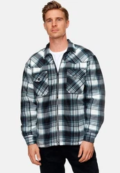 Egomaxx Blouson Fleece Hemd Holzfäller Jacke [2575] Grau/Blau (2575)