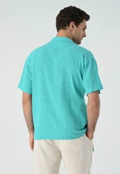 Antioch Blusenshirt Side Tie Shirt Türkis/Hellblau/Grün/Blau