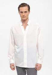 Antioch Blusenshirt Standing Collar Long Sleeve Shirt Weiß/Creme