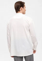 Antioch Blusenshirt Standing Collar Long Sleeve Shirt Weiß/Creme