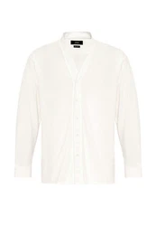 Antioch Blusenshirt Standing Collar Long Sleeve Shirt Weiß/Creme