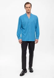 Antioch Blusenshirt Standing Collar Long Sleeve Shirt 