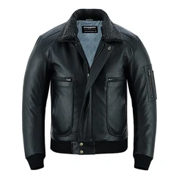 Lederjacke Herren Pilotenjacke echtes Bffelleder Fliegerjacke HerbstWinterjacke