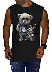 RMK Tanktop Herren Muscleshirt Gym Shirt Fitness Teddybr Motorrad Braun/Schwarz/Grau/Dunkelblau