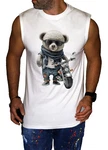 RMK Tanktop Herren Muscleshirt Gym Shirt Fitness Teddybr Motorrad Grau/Braun/Weiß/Hellblau/Creme/Rot