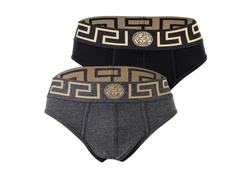 Versace Herren Slip TOPEKA (2er Pack) Lila/Grau/Dunkelblau/Gelb/Braun