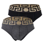 Versace Herren Slip TOPEKA (2er Pack) Lila/Grau/Dunkelblau/Gelb/Braun