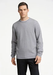 Lindbergh Strickpullover Grau/Hellgrau