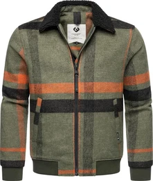 Outdoorjacke Sivval Check Warme Herren bergangsjacke mit kuscheligem Kragen