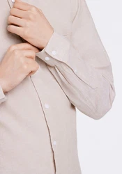 LINDBERGH Leinenhemd Beige/Khaki/Braun