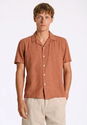 LINDBERGH Leinenhemd Rot/Orange/Braun