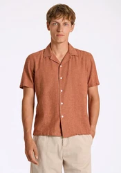 LINDBERGH Leinenhemd Rot/Orange/Braun