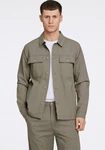 LINDBERGH Hemdjacke Oberhemd Dunkelgrün/Khaki/Beige