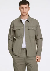 LINDBERGH Hemdjacke Oberhemd Dunkelgrün/Khaki/Beige