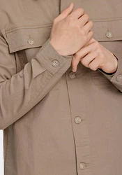LINDBERGH Hemdjacke Oberhemd Braun/Khaki/Beige
