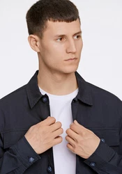 LINDBERGH Hemdjacke Oberhemd Dunkelblau/Blau