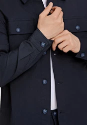 LINDBERGH Hemdjacke Oberhemd Dunkelblau/Blau