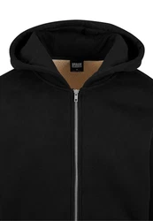 URBAN CLASSICS Bonded Sherpa Zip Hoody Schwarz