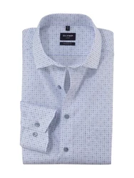 OLYMP Businesshemd Luxor modern fit Grau/Dunkelblau/Creme