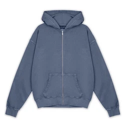 Pegador Kapuzenpullover Colne Logo Oversized Sweatjacke Blau/Dunkelblau/Grau