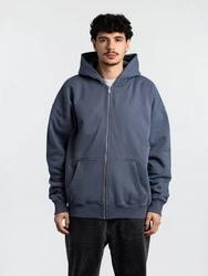 Pegador Kapuzenpullover Colne Logo Oversized Sweatjacke Blau/Dunkelblau/Grau