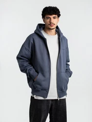 Pegador Kapuzenpullover Colne Logo Oversized Sweatjacke Blau/Dunkelblau/Grau