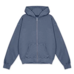 Pegador Kapuzenpullover Colne Logo Oversized Sweatjacke Blau/Dunkelblau/Grau