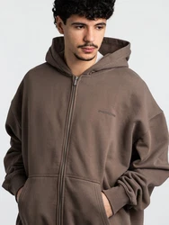 Pegador Kapuzenpullover Colne Logo Oversized Sweatjacke Khaki/Grau/Braun/Beige/Dunkelbraun