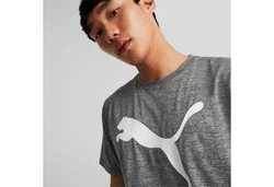 CARE OF BY PUMA Kurzarmshirt Train Fav Heather Cat Tee Herren Dunkelgrau/Grau/Hellgrau