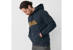 Fjällräven Hoodie M Logo Hoodie Braun/Dunkelblau/Blau