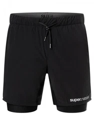 SUPER.NATURAL M Double Layer Shorts Schwarz/Rot/Braun