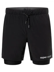 SUPER.NATURAL M Double Layer Shorts Schwarz/Rot/Braun