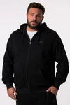 Men Plus Sweatshirt Kapuzen-Sweatjacke Basic Schwarz/Rot