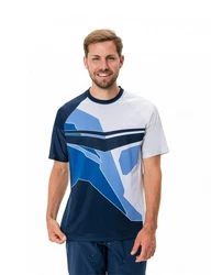 VAUDE T-Shirt Mens Moab T-shirt Vi Kurzarm-Shirt Blau/Hellblau/Dunkelblau/Grau