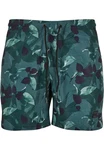 URBAN CLASSICS Badeshorts PatternSwim Shorts Dunkelgrün/Grün