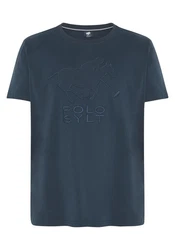 Polo Sylt T-Shirt mit gesticktem Label-Symbol und -Schriftzug Blau/Dunkelblau