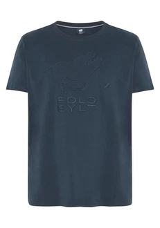 Polo Sylt T-Shirt mit gesticktem Label-Symbol und -Schriftzug Blau/Dunkelblau Polo Sylt T-Shirt mit gesticktem Label-Symbol und -Schriftzug Blau/Dunkelblau