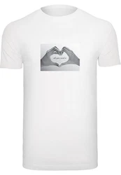 MisterTee T-Shirt Love Sign Tee Weiß/Creme/Hellblau