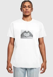 MisterTee T-Shirt Love Sign Tee Weiß/Creme/Hellblau