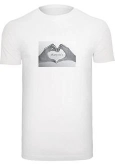 MisterTee T-Shirt Love Sign Tee Weiß/Creme/Hellblau MisterTee T-Shirt Love Sign Tee Weiß/Creme/Hellblau