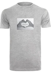 MisterTee T-Shirt Love Sign Tee Grau/Hellgrau/Silber